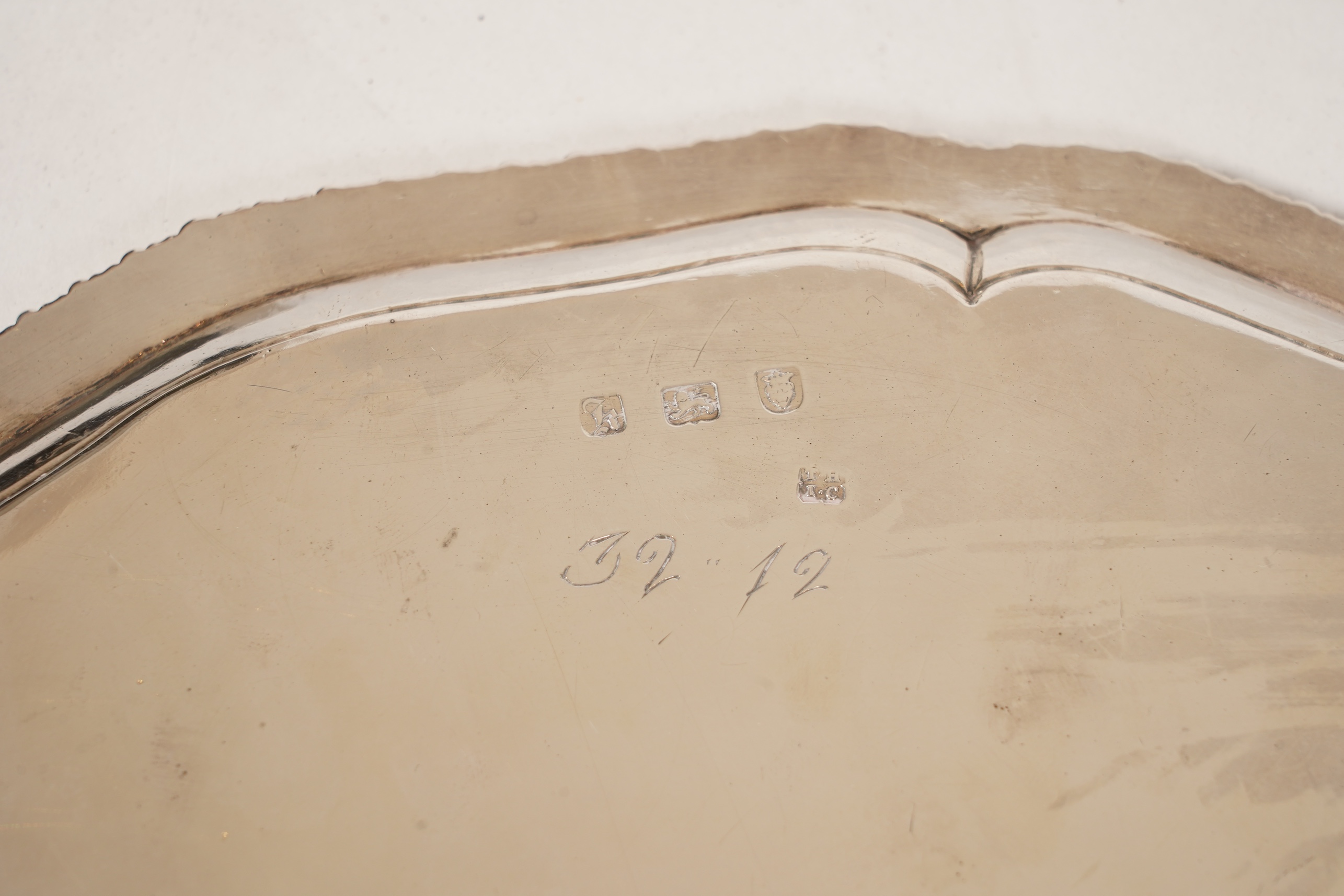 A George III silver salver, by Hannam & Crouch